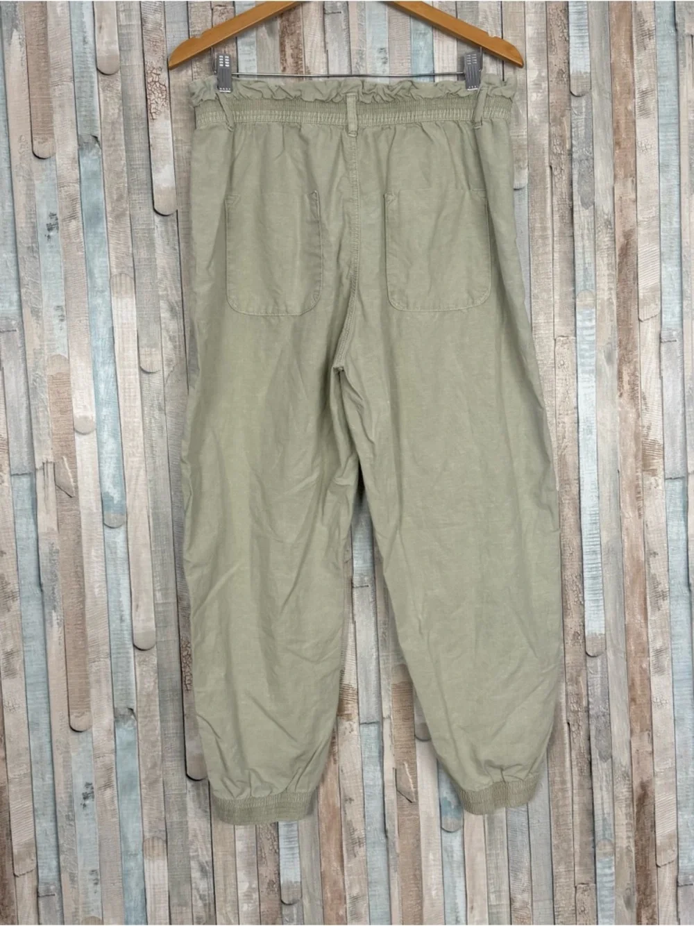 Zara 10 Cotton & Linen Trouser Pants Paperbag High Waist Spring Baggy Carrot Leg